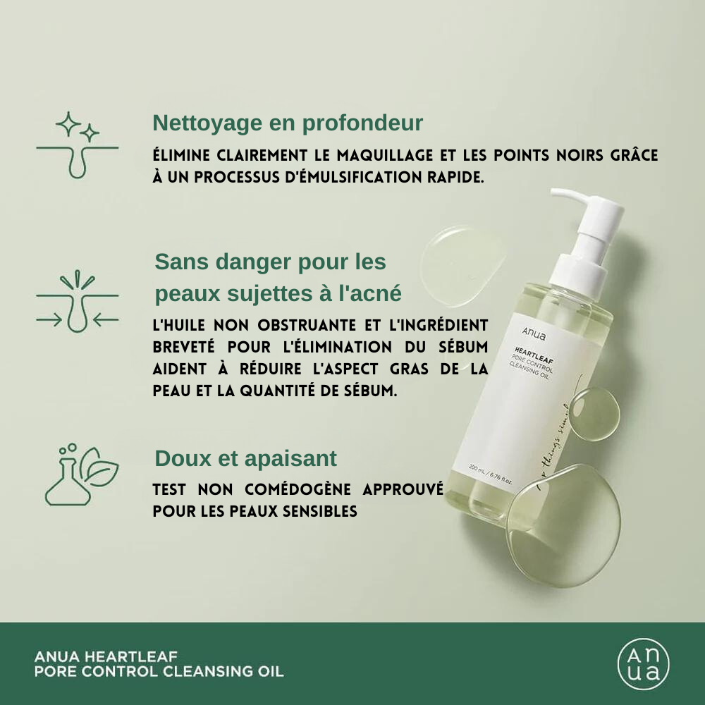 Anua - Heartleaf Pore Control Cleansing Oil - Makeup Removing Cleansing Oil