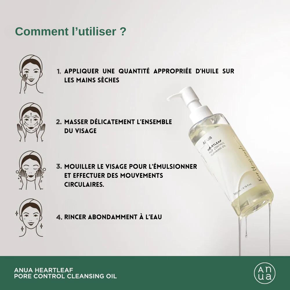 Anua - Heartleaf Pore Control Cleansing Oil - Makeup Removing Cleansing Oil